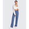 imageG4Free Smoofit Modal Soft Women Wide Leg Sweatpants with Pockets Yoga Pants Casual Lounge Trousers 25quot27quot29quot31quot33quotDemin Blue