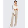 imageG4Free Smoofit Modal Soft Women Wide Leg Sweatpants with Pockets Yoga Pants Casual Lounge Trousers 25quot27quot29quot31quot33quotLight Khaki