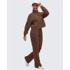 imageG4Free Smoofit Modal Soft Womens HalfZip Pullover Mock Neck Long Sleeve Sweatshirts with Side SlitsCoffee Brown