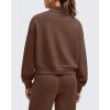 imageG4Free Smoofit Modal Soft Womens HalfZip Pullover Mock Neck Long Sleeve Sweatshirts with Side SlitsCoffee Brown