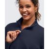 imageG4Free Smoofit Modal Soft Womens HalfZip Pullover Mock Neck Long Sleeve Sweatshirts with Side SlitsDark Navy