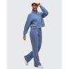 imageG4Free Smoofit Modal Soft Womens HalfZip Pullover Mock Neck Long Sleeve Sweatshirts with Side SlitsDenim Blue