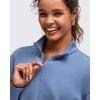 imageG4Free Smoofit Modal Soft Womens HalfZip Pullover Mock Neck Long Sleeve Sweatshirts with Side SlitsDenim Blue
