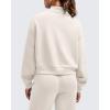 imageG4Free Smoofit Modal Soft Womens HalfZip Pullover Mock Neck Long Sleeve Sweatshirts with Side SlitsIvory