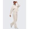 imageG4Free Smoofit Modal Soft Womens HalfZip Pullover Mock Neck Long Sleeve Sweatshirts with Side SlitsIvory