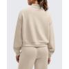 imageG4Free Smoofit Modal Soft Womens HalfZip Pullover Mock Neck Long Sleeve Sweatshirts with Side SlitsLight Khaki