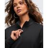 imageG4Free Smoofit Modal Soft Womens HalfZip Sweatshirts Pullover Mock Neck Casual Tops with PocketsBlack