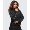 imageG4Free Smoofit Modal Soft Womens HalfZip Sweatshirts Pullover Mock Neck Casual Tops with PocketsBlack