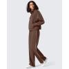 imageG4Free Smoofit Modal Soft Womens HalfZip Sweatshirts Pullover Mock Neck Casual Tops with PocketsDark Coffee