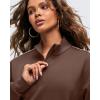 imageG4Free Smoofit Modal Soft Womens HalfZip Sweatshirts Pullover Mock Neck Casual Tops with PocketsDark Coffee