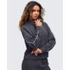imageG4Free Smoofit Modal Soft Womens HalfZip Sweatshirts Pullover Mock Neck Casual Tops with PocketsDark Gray