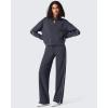 imageG4Free Smoofit Modal Soft Womens HalfZip Sweatshirts Pullover Mock Neck Casual Tops with PocketsDark Gray
