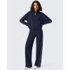 imageG4Free Smoofit Modal Soft Womens HalfZip Sweatshirts Pullover Mock Neck Casual Tops with PocketsDark Navy