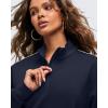 imageG4Free Smoofit Modal Soft Womens HalfZip Sweatshirts Pullover Mock Neck Casual Tops with PocketsDark Navy