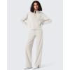 imageG4Free Smoofit Modal Soft Womens HalfZip Sweatshirts Pullover Mock Neck Casual Tops with PocketsIvory