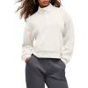 imageG4Free Smoofit Modal Soft Womens HalfZip Sweatshirts Pullover Mock Neck Casual Tops with PocketsIvory