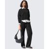 imageG4Free Smoofit Modal Soft Womens Sweatshirts Long Sleeve Crewneck Pullover Loose Fit Casual TopsBlack