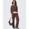 imageG4Free Smoofit Modal Soft Womens Sweatshirts Long Sleeve Crewneck Pullover Loose Fit Casual TopsDark Coffee