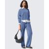 imageG4Free Smoofit Modal Soft Womens Sweatshirts Long Sleeve Crewneck Pullover Loose Fit Casual TopsDenim Blue