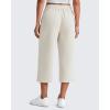 imageG4Free Smoofit Modal Soft Womens Wide Leg Capri Sweatpants High Waist Casual Lounge Cropped Pants with PocketsIvory