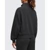imageG4Free Smoofit Modal Soft Womens Zip Up Jackets Loose Fit Mock Neck Casual Tops with PocketsBlack