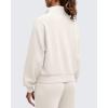 imageG4Free Smoofit Modal Soft Womens Zip Up Jackets Loose Fit Mock Neck Casual Tops with PocketsIvory
