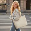 imageG4Free Tote Bag for Women Puffer Casual Shoulder Bag with Cup Holder and Laptop Compartment for Travel Work GymBeige