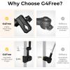 imageG4Free UPF 50 Adjustable Beach Umbrella XL with Universal Clamp for Chair Stroller Wheelchair Golf Cart Bleacher PatioBlueSilver