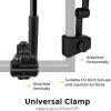 imageG4Free UPF 50 Adjustable Beach Umbrella XL with Universal Clamp for Chair Stroller Wheelchair Golf Cart Bleacher PatioBlueSilver
