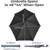 imageG4Free UPF 50 Adjustable Beach Umbrella XL with Universal Clamp for Chair Stroller Wheelchair Golf Cart Bleacher PatioDark Blue