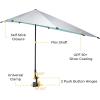 imageG4Free UPF 50 Adjustable Beach Umbrella XL with Universal Clamp for Chair Stroller Wheelchair Golf Cart Bleacher PatioLake BlueSilver