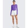 imageG4Free UPF 50 Rash Guard for Women Long Sleeve Workout Tops Lightweight Crop Length Sun Shirts UV Protection Athletic HikingDark Purple