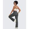 imageG4Free Wide Leg Fleece Lined Pants Women Drawstring Waist Winter Work Pants with Pockets for Casual OfficeDark Gray