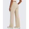 imageG4Free Wide Leg Fleece Lined Pants Women Drawstring Waist Winter Work Pants with Pockets for Casual OfficeKhaki