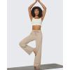 imageG4Free Wide Leg Pants for Women Yoga Pants High Waist Sweatpants with Pockets Stretch Lounge Pants Comfy WorkoutKhaki