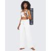 imageG4Free Wide Leg Pants for Women Yoga Pants High Waist Sweatpants with Pockets Stretch Lounge Pants Comfy WorkoutWhite