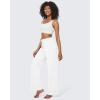 imageG4Free Wide Leg Pants for Women Yoga Pants High Waist Sweatpants with Pockets Stretch Lounge Pants Comfy WorkoutWhite
