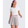 imageG4Free Wide Pleated Women Tennis Skirts High Waisted Golf Skorts Lightweight Casual Cute Athletic Builtin Shorts PocketsGrey