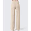 imageG4Free Women Fleece Lined Pants with Pockets Wide Leg Winter Thermal Work Trousers Dressy Casual PetiteRegularTallLight Khaki