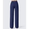 imageG4Free Women Fleece Lined Pants with Pockets Wide Leg Winter Thermal Work Trousers Dressy Casual PetiteRegularTallRoyal Blue
