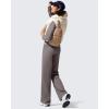 imageG4Free Women Fleece Lined Pants with Pockets Wide Leg Winter Thermal Work Trousers Dressy Casual PetiteRegularTallTaupe