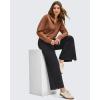 imageG4Free Women Lightweight Wide Leg Ankle Track Pants with Pockets Stretchy Casual Travel TrousersBlack