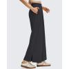 imageG4Free Women Lightweight Wide Leg Ankle Track Pants with Pockets Stretchy Casual Travel TrousersBlack
