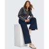 imageG4Free Women Lightweight Wide Leg Ankle Track Pants with Pockets Stretchy Casual Travel TrousersDark Navy