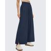 imageG4Free Women Lightweight Wide Leg Ankle Track Pants with Pockets Stretchy Casual Travel TrousersDark Navy