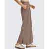 imageG4Free Women Lightweight Wide Leg Ankle Track Pants with Pockets Stretchy Casual Travel TrousersMocha Cream