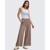 imageG4Free Women Lightweight Wide Leg Ankle Track Pants with Pockets Stretchy Casual Travel TrousersMocha Cream