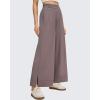 imageG4Free Women Lightweight Wide Leg Ankle Track Pants with Pockets Stretchy Casual Travel TrousersTaupe