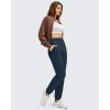 imageG4Free Womens Fleece Lined Workout Joggers with Pockets High Waisted Sweatpants Hiking Running Outdoor PantsDark Navy
