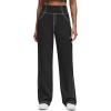 imageG4Free Womens Wide Leg Pants Casual High Waisted Yoga Pants with 4 Pockets StretchBlack